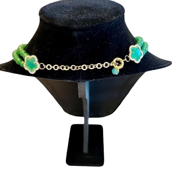 Cubic Zirconia & Agate Beaded Choker Necklace - NWT - Picture 10 of 11